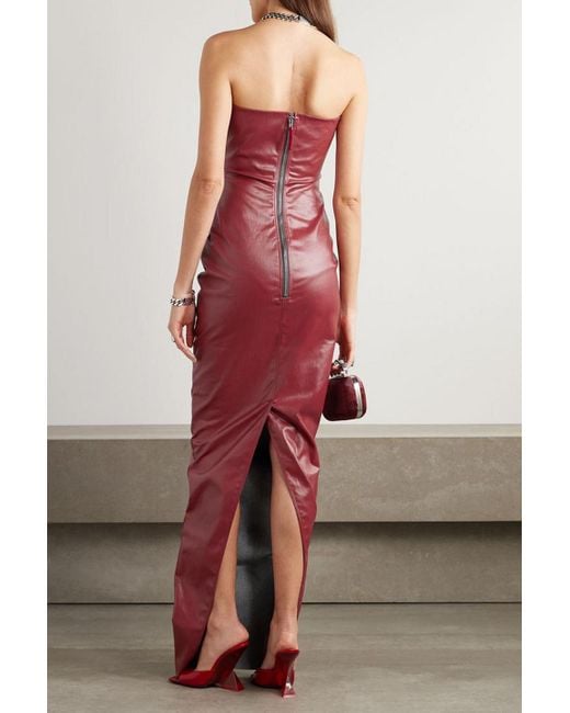 rick owens burgundy round neck midi dress The hand Rent Rick Owens Burgundy Dress