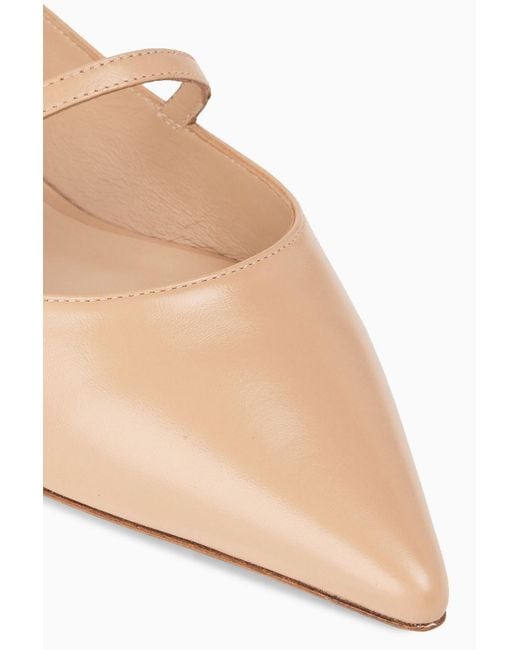 Stuart Weitzman White Emilia Leather Mary Jane Flats