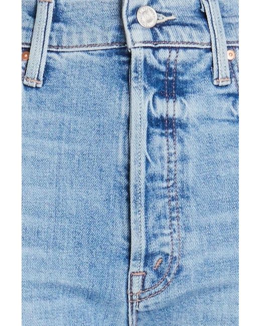 Mother Blue Faded Distressed High-rise Slim-leg Jeans