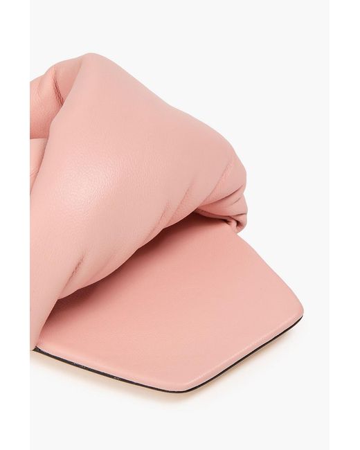 STUDIO AMELIA Pink Twisted Front 70 Leather Mules