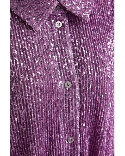 Stine Goya Purple Isolde hemdkleid in minilänge aus lamé-jersey mit pailletten