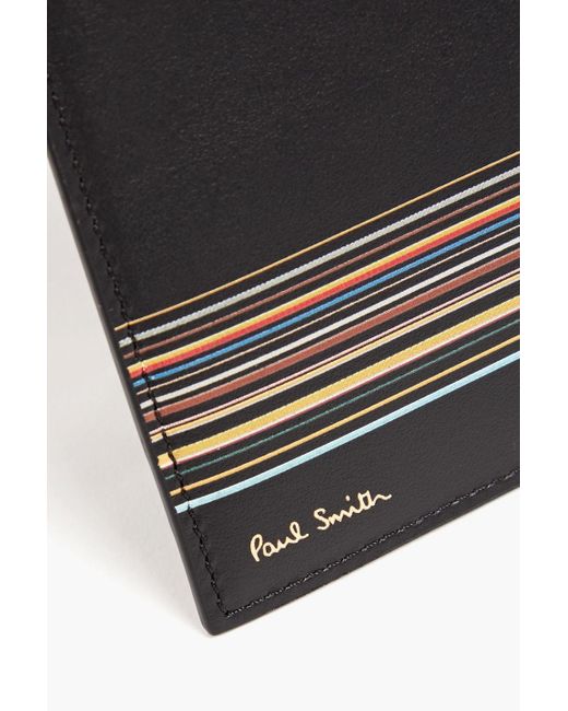 Paul Smith Black Striped Leather Cardholder for men