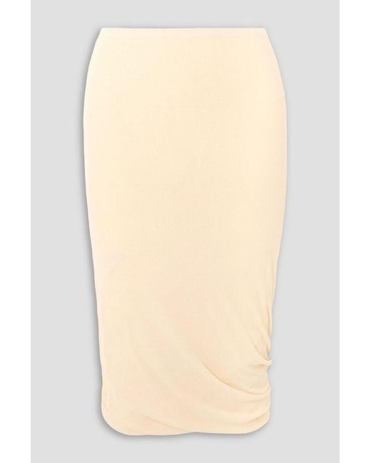 Jil Sander Natural Cotton-Crepe Midi Skirt