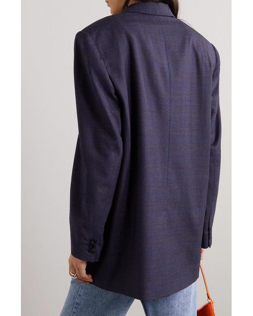 Isabel Marant Blue Precious Checked Wool-blend Blazer
