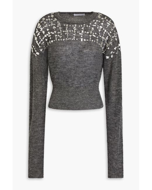 16Arlington Black Endora Crystal-embellished Knitted Sweater