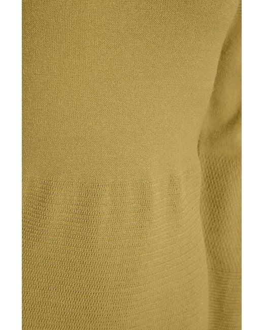 Victoria Beckham Yellow Scalloped Knitted Maxi Dress