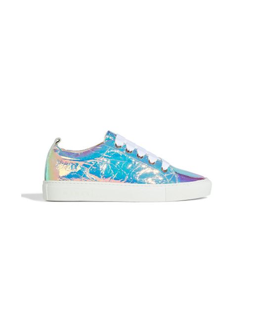 Manebà Ebà Iridescent Textured-leather Sneakers in Metallic - Lyst