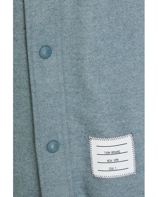 Thom Browne Blue Striped Wool And Cashmere-Blend Flannel Overshirt for men