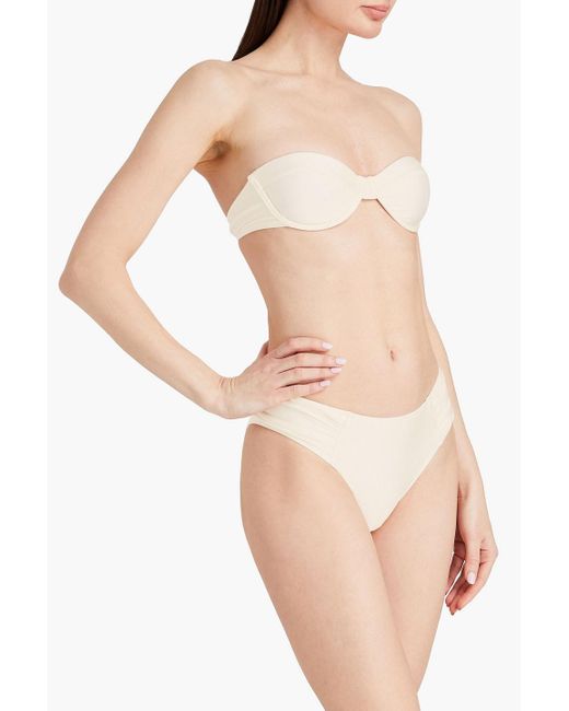 Solid & Striped White The Maisie Ruched Mid-rise Bikini Briefs