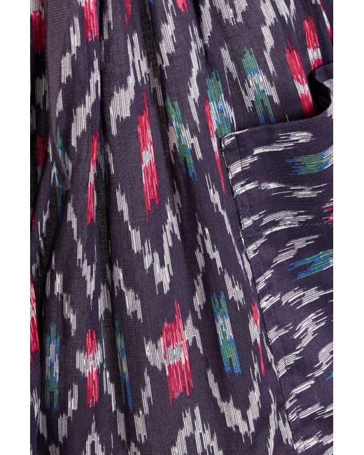 Isabel Marant Purple Ledoria Printed Cotton-Voile Shorts