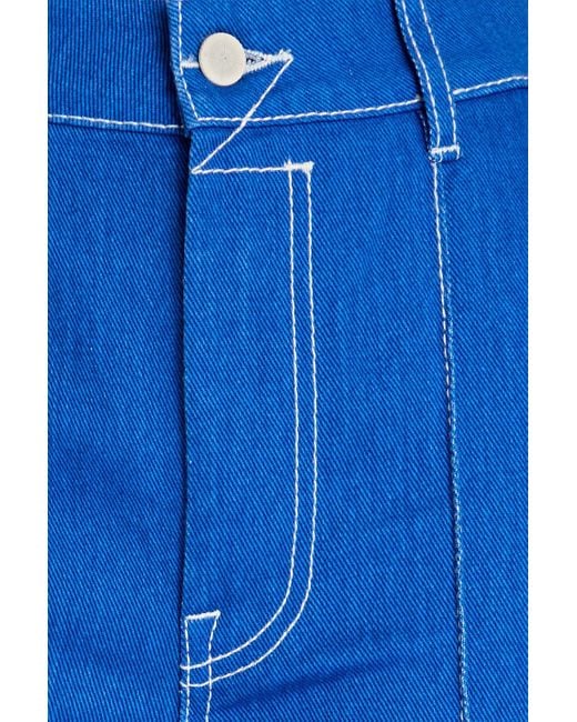 Zimmermann Blue Embroidered High-rise Flared Jeans