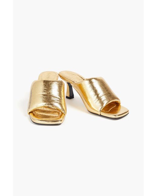 Sandro Metallic Leather Mules