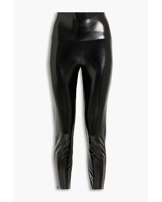 Norma Kamali Black Glossed leggings