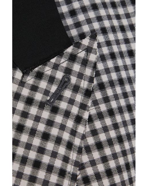 Tibi Black Double-breasted Gingham Twill Blazer