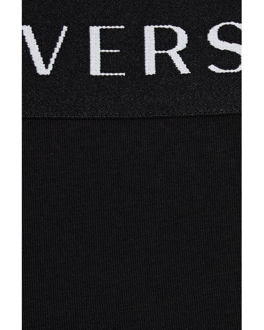 Versace Black Stretch-cotton Jersey Mid-rise Briefs