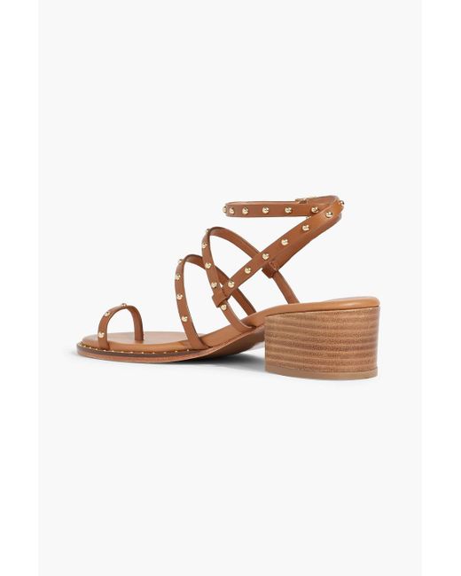 Maje White Studded Leather Sandals
