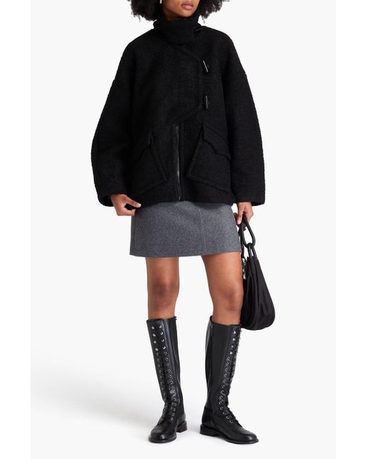 Ganni Black Wool-Blend Bouclé Jacket