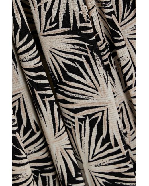 Diane von Furstenberg White Andra Printed Stretch-Mesh Wide-Leg Jumpsuit