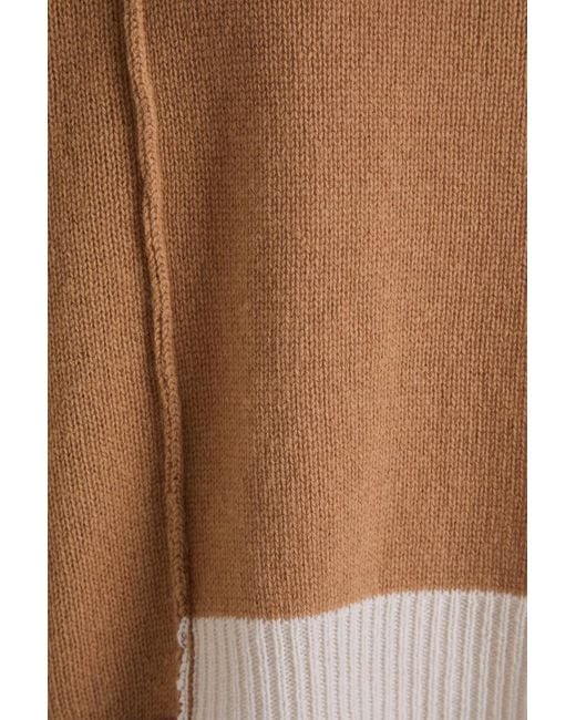 Marni Brown Color-block Cashmere Sweater