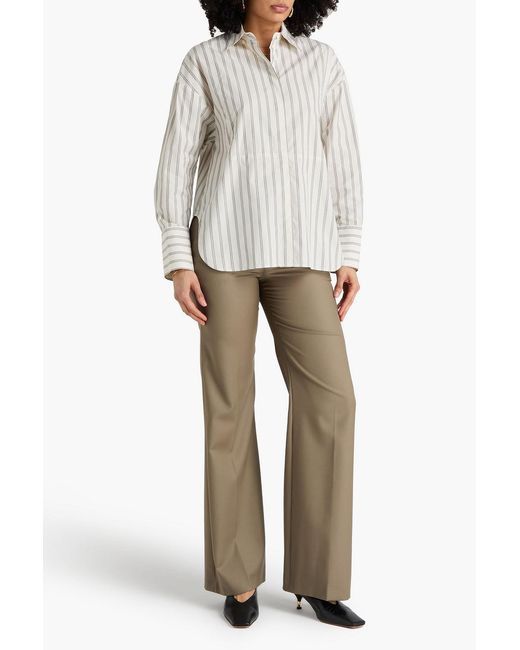 A.Emery White Linter Striped Cotton-Poplin Shirt