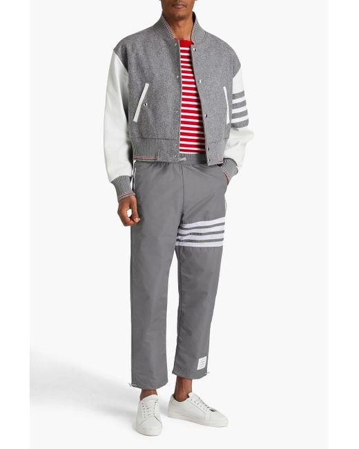 Thom Browne Gray Striped Ripstop Track Pants for men