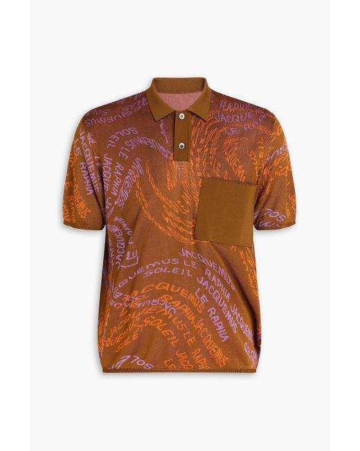 Jacquemus Brown Tordu Jacquard-knit Polo Shirt for men
