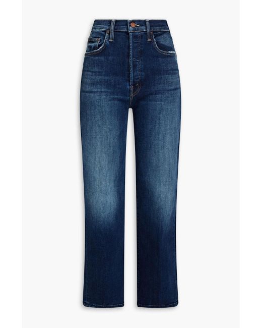 Mother Blue Faded High-rise Straight-leg Jeans