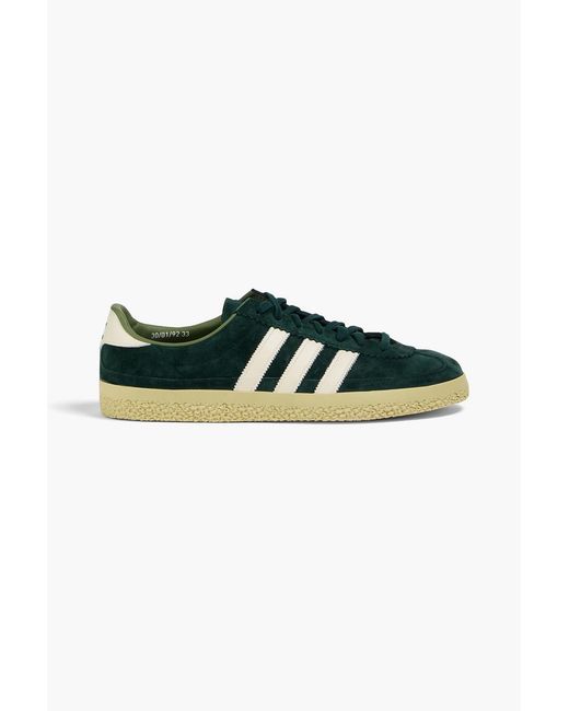 Adidas Originals Green Roelee Suede Sneakers for men