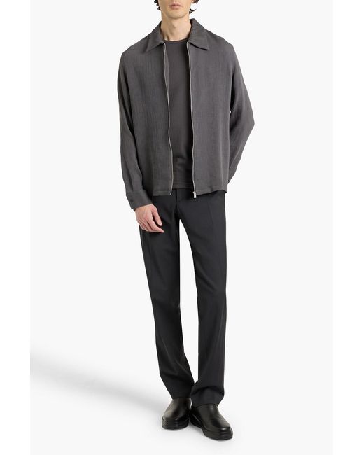 Sandro Gray Ribbed-Knit Jacket for men