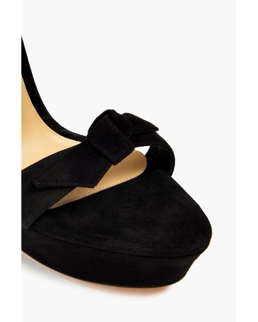 Alexandre Birman Black Clarita 120 Knotted Suede Platform Sandals