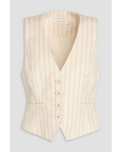 Zimmermann Natural Pinstriped Twill Vest