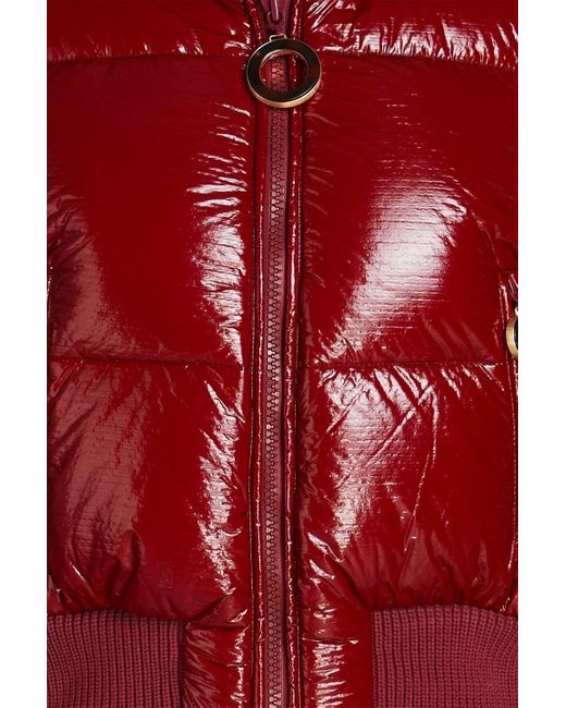 Zimmermann Red Quilted Faux Patent-leather Down Jacket