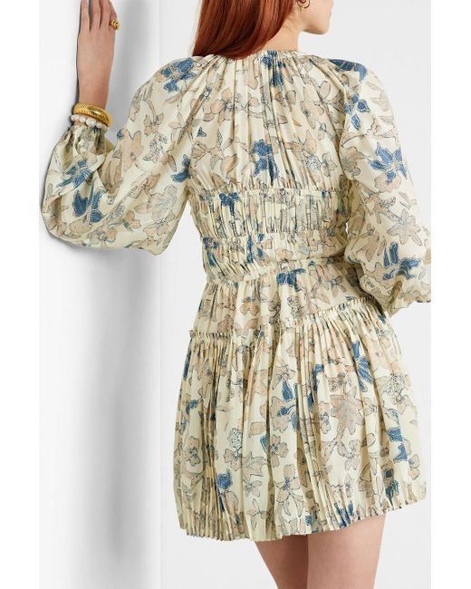 Ulla Johnson White Sefia Tiered Printed Silk-crepe Mini Dress