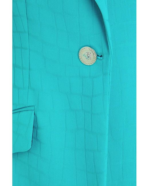 Versace Blue Wool-Jacquard Blazer