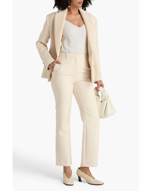 Nanushka Natural Loren Crepe Straight-Leg Pants