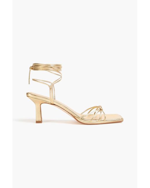 Aeyde Metallic Rosa Leather Sandals
