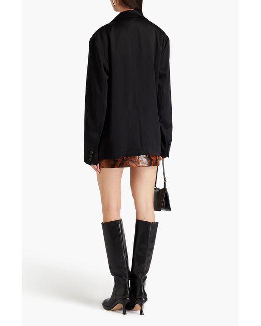 Nanushka Black Satin-crepe Blazer