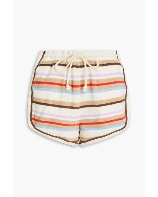 Veronica Beard Women's White Mulberry Striped Cotton-Blend Terry Shorts