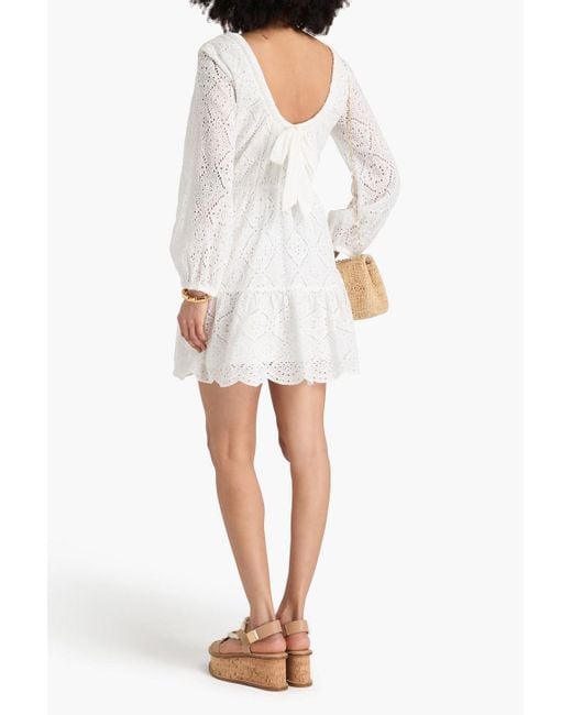 Veronica Beard Calibra Broderie Anglaise Cotton Mini Dress in White | Lyst Veronica Beard Calibra Broderie Anglaise Cotton Mini Dress in White | Lyst