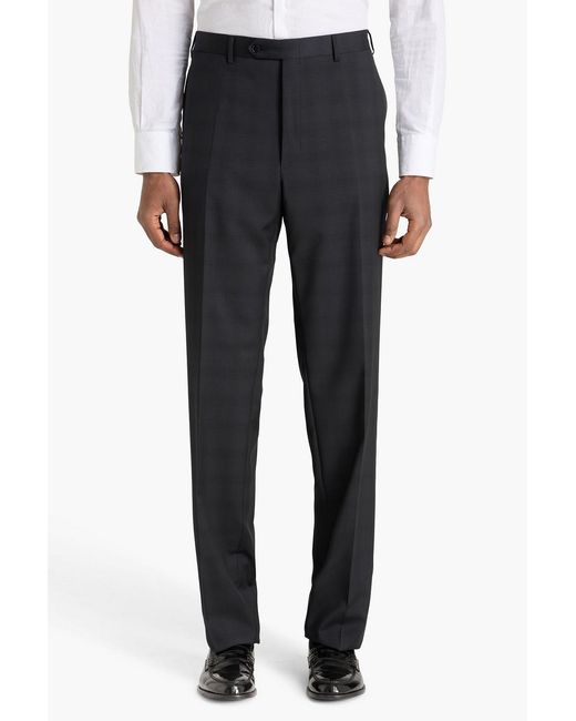Canali Black Checked Wool Suit for men