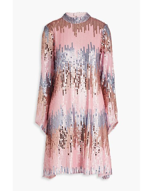 Raishma Pink Sequined Tulle Dress