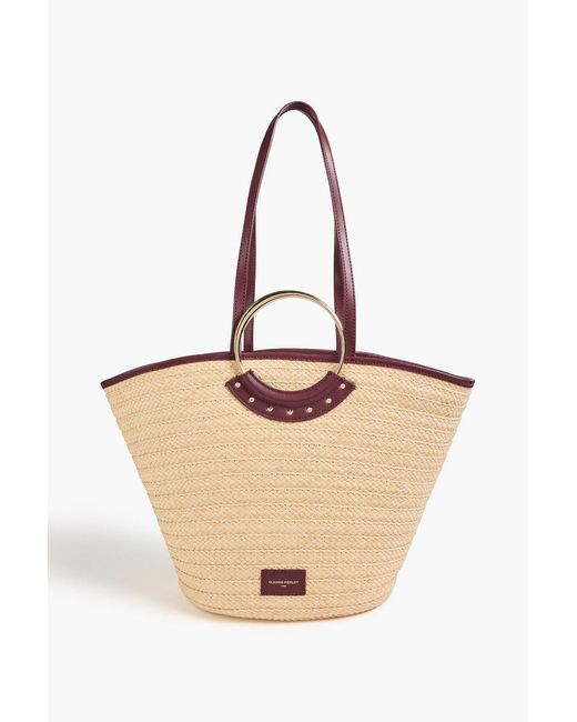 Claudie Pierlot Natural Leather-trimmed Paper Tote
