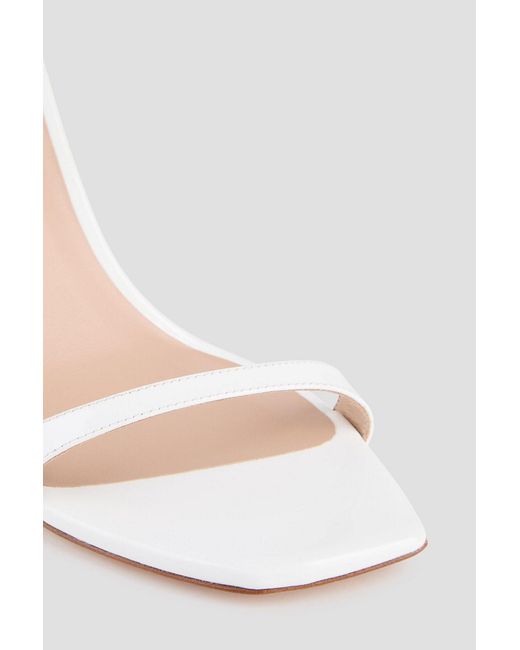 Stuart Weitzman White Aleena 100 Patent-leather Sandals