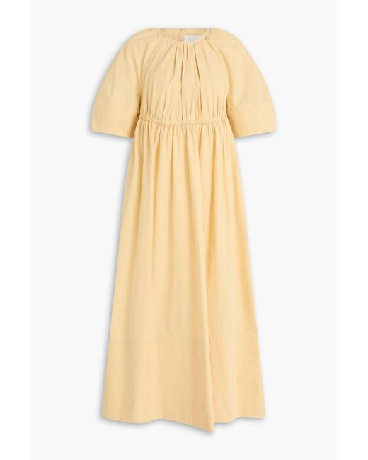 Jil Sander Natural Open-back Cotton-poplin Midi Dress