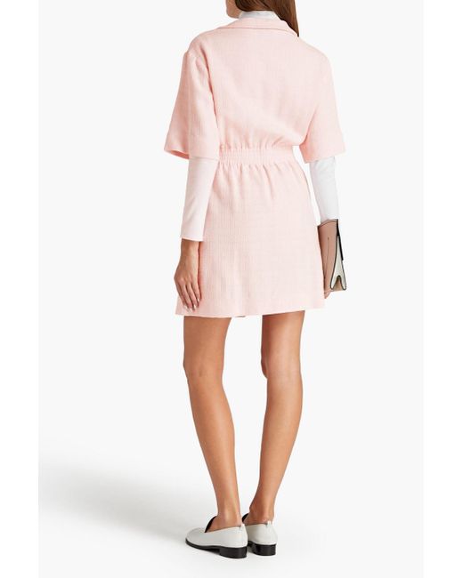 open lace back dress Palma Short jumpsuit in tweed fabric with round neck