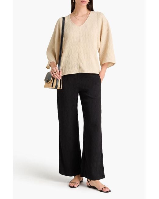 By Malene Birger Black Darja Woven Wide-Leg Pants
