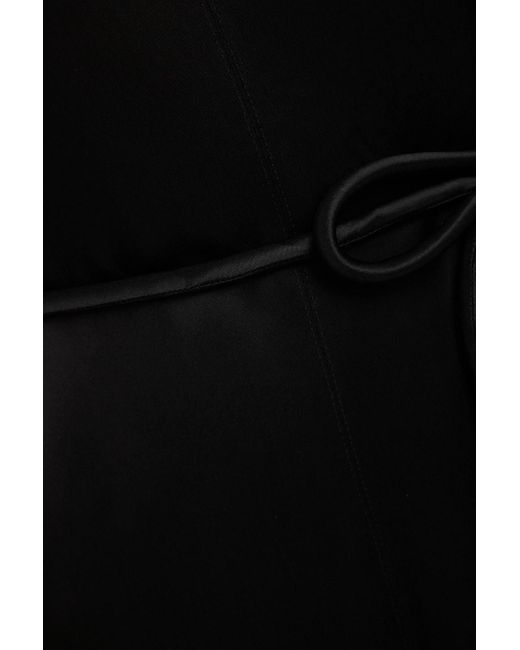 Nanushka Black Belted Satin Mini Dress