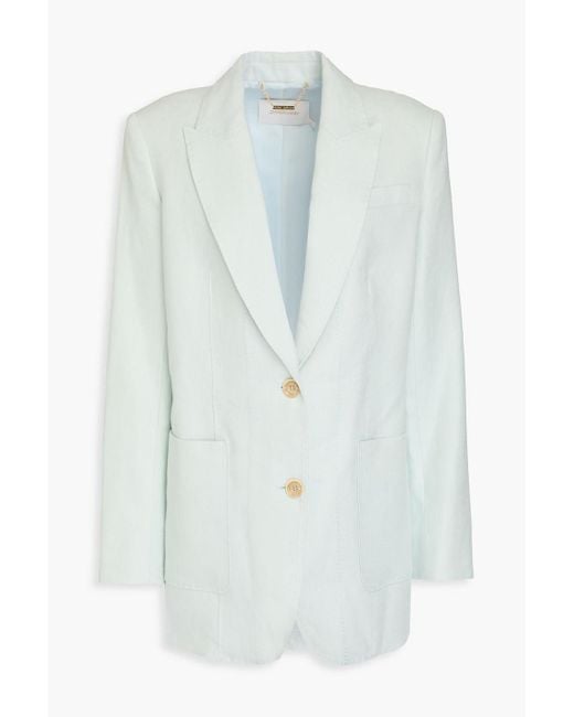 Zimmermann Blue Linen Blazer