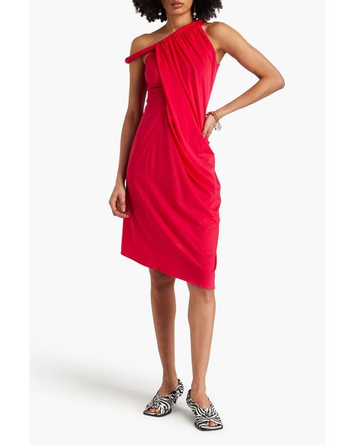 J.W. Anderson Pink One-shoulder Asymmetric Stretch-jersey Dress