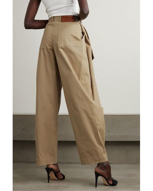 JW Anderson Kite Draped Cotton-blend Twill Tapered Pants in